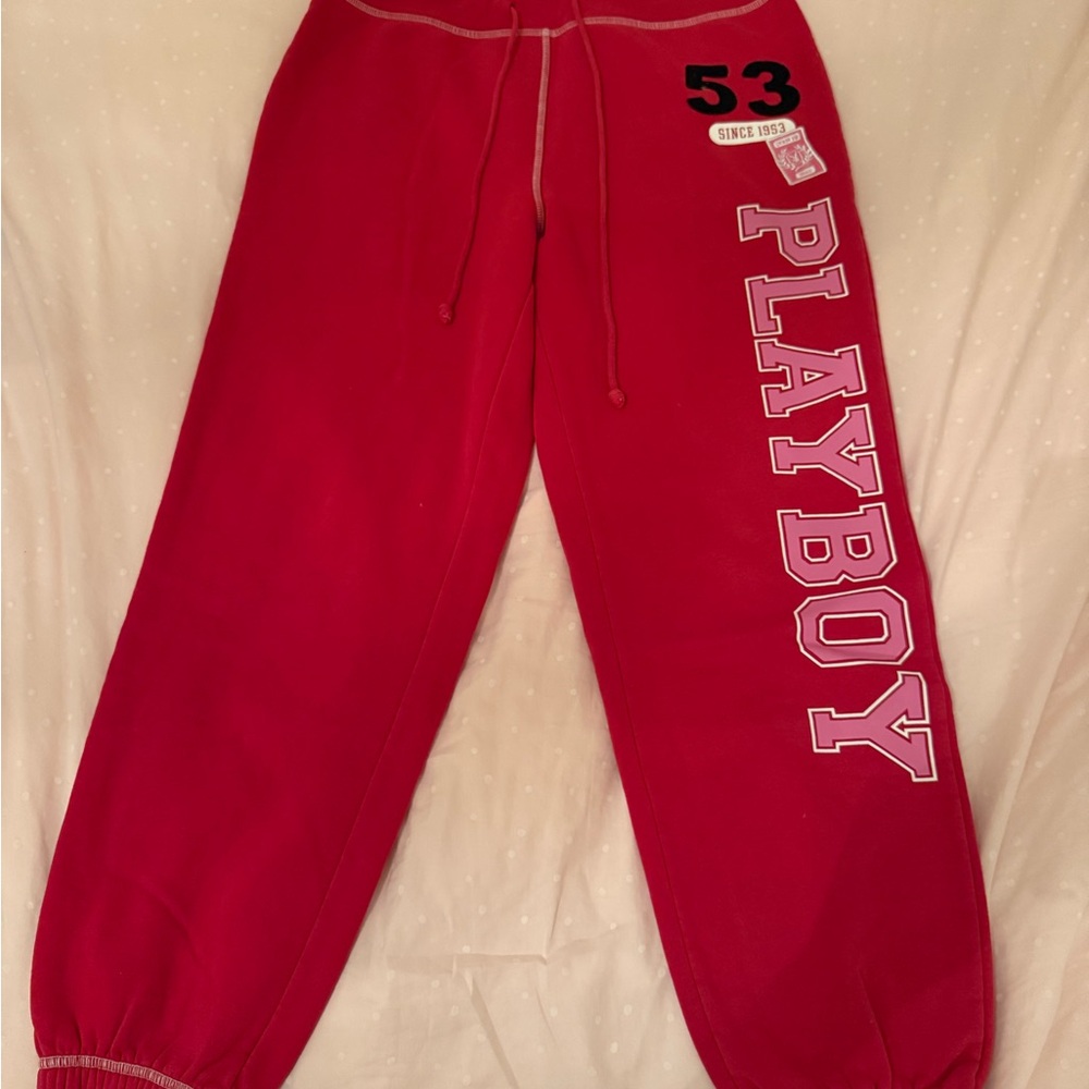 PLAYBOY Bold Red Joggers